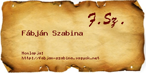 Fábján Szabina névjegykártya